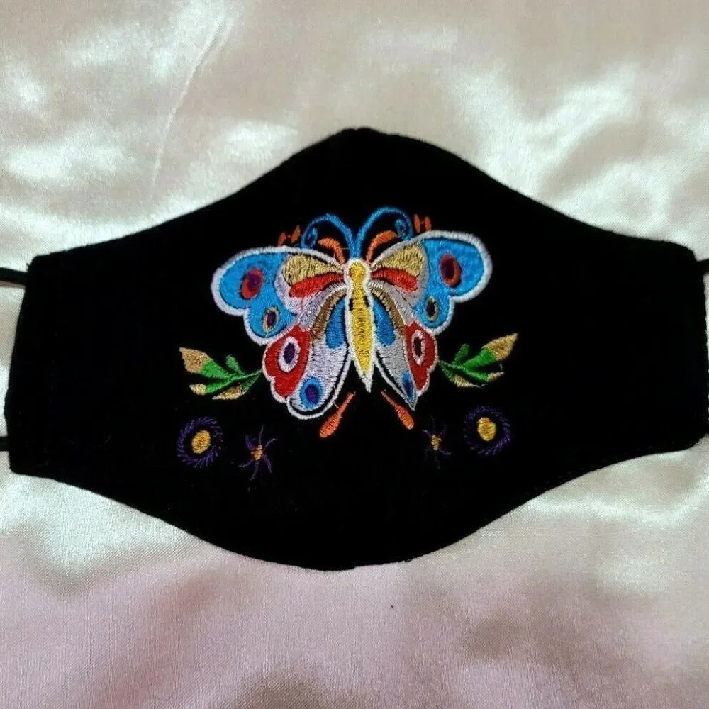 Mexican Embroidered Handmade Face Mask Cubrebocas Artesanal Triple Layer…